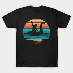 Bigfoot Sasquatch Riding Loch Ness Monster T-Shirt